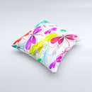 Vibrant Neon Vector Butterflies  Ink-Fuzed Decorative Throw Pillow