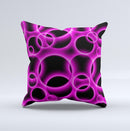 Vibrant Pink Glowing Cells  Ink-Fuzed Decorative Throw Pillow