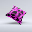 Vibrant Pink Glowing Cells  Ink-Fuzed Decorative Throw Pillow