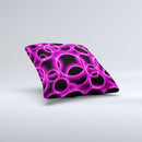 Vibrant Pink Glowing Cells  Ink-Fuzed Decorative Throw Pillow