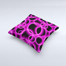 Vibrant Pink Glowing Cells  Ink-Fuzed Decorative Throw Pillow