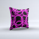 Vibrant Pink Glowing Cells  Ink-Fuzed Decorative Throw Pillow