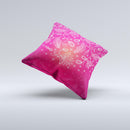Vibrant Pink & White Branch Illustration Ink-Fuzed Decorative Throw Pillow
