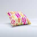 Vibrant Pink & Yellow Flip-Flop Vector Ink-Fuzed Decorative Throw Pillow