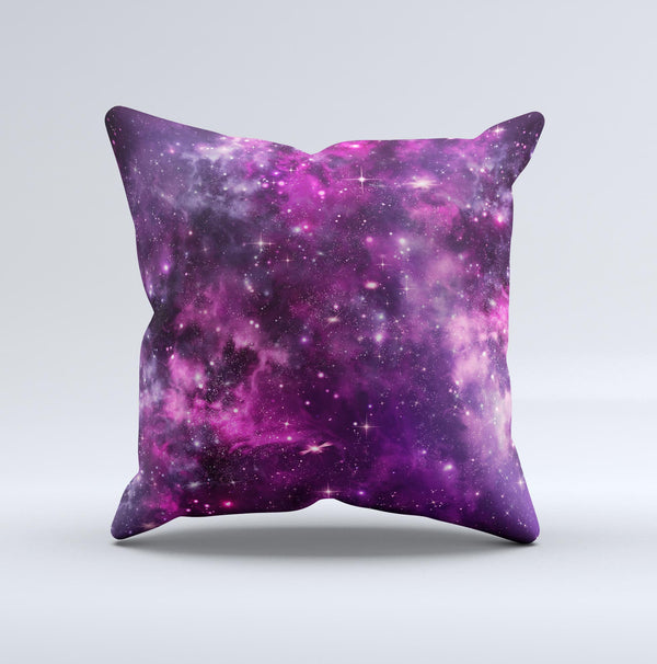 The Vibrant Purple Deep Space ink-Fuzed Decorative Throw Pillow