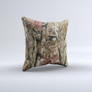Vibrant Real Woods Camouflage V2  Ink-Fuzed Decorative Throw Pillow