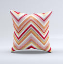 Vibrant Red & Yellow Sharp Layered Chevron Pattern  Ink-Fuzed Decorative Throw Pillow