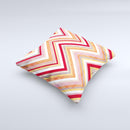 Vibrant Red & Yellow Sharp Layered Chevron Pattern  Ink-Fuzed Decorative Throw Pillow