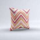 Vibrant Red & Yellow Sharp Layered Chevron Pattern  Ink-Fuzed Decorative Throw Pillow