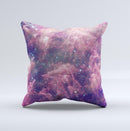 The Vibrant Sparkly Pink Nebula ink-Fuzed Decorative Throw Pillow