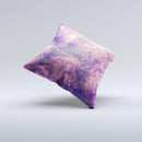 The Vibrant Sparkly Pink Nebula ink-Fuzed Decorative Throw Pillow