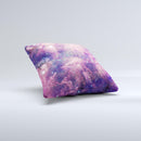 The Vibrant Sparkly Pink Nebula ink-Fuzed Decorative Throw Pillow