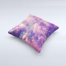 The Vibrant Sparkly Pink Nebula ink-Fuzed Decorative Throw Pillow