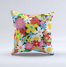 Vibrant vector Flower Petals Ink-Fuzed Decorative Throw Pillow