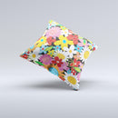Vibrant vector Flower Petals Ink-Fuzed Decorative Throw Pillow