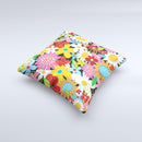 Vibrant vector Flower Petals Ink-Fuzed Decorative Throw Pillow