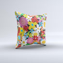 Vibrant vector Flower Petals Ink-Fuzed Decorative Throw Pillow