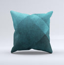 Vinatge Blue Overlapping Cubes Ink-Fuzed Decorative Throw Pillow