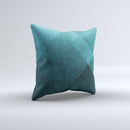 Vinatge Blue Overlapping Cubes Ink-Fuzed Decorative Throw Pillow