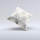 Vintage Abstract Owl Tan Pattern Ink-Fuzed Decorative Throw Pillow