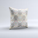 Vintage Abstract Owl Tan Pattern Ink-Fuzed Decorative Throw Pillow