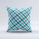 Vintage Blue & Black Plaid  Ink-Fuzed Decorative Throw Pillow