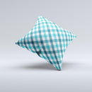 Vintage Blue & Black Plaid  Ink-Fuzed Decorative Throw Pillow