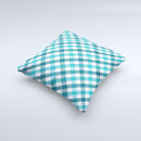 Vintage Blue & Black Plaid  Ink-Fuzed Decorative Throw Pillow