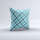 Vintage Blue & Black Plaid  Ink-Fuzed Decorative Throw Pillow