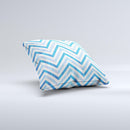 Vintage Blue Striped Chevron Pattern V4 Ink-Fuzed Decorative Throw Pillow
