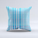 Vintage Blue Striped Pattern V4 Ink-Fuzed Decorative Throw Pillow