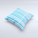 Vintage Blue Striped Pattern V4 Ink-Fuzed Decorative Throw Pillow