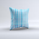 Vintage Blue Striped Pattern V4 Ink-Fuzed Decorative Throw Pillow
