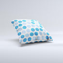 Vintage Blue Striped Polka Dot Pattern V4 Ink-Fuzed Decorative Throw Pillow