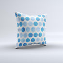 Vintage Blue Striped Polka Dot Pattern V4 Ink-Fuzed Decorative Throw Pillow