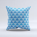 Vintage Blue Striped Triangular Pattern V4 Ink-Fuzed Decorative Throw Pillow