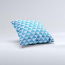 Vintage Blue Striped Triangular Pattern V4 Ink-Fuzed Decorative Throw Pillow