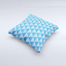 Vintage Blue Striped Triangular Pattern V4 Ink-Fuzed Decorative Throw Pillow