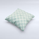 Vintage Blue & Tan Circles Ink-Fuzed Decorative Throw Pillow