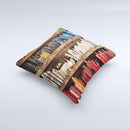 Vintage Bookcase V1  Ink-Fuzed Decorative Throw Pillow