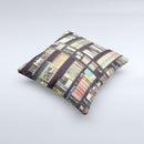 Vintage Bookcase V2  Ink-Fuzed Decorative Throw Pillow