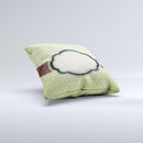Vintage Green Polka With Brown Strip Ink-Fuzed Decorative Throw Pillow