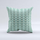 Vintage Green & Tan Chevron Pattern  Ink-Fuzed Decorative Throw Pillow