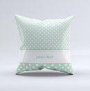 Vintage Light Green Polka Dot With White Strip Ink-Fuzed Decorative Throw Pillow