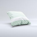 Vintage Light Green Polka Dot With White Strip Ink-Fuzed Decorative Throw Pillow