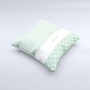 Vintage Light Green Polka Dot With White Strip Ink-Fuzed Decorative Throw Pillow