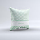 Vintage Light Green Polka Dot With White Strip Ink-Fuzed Decorative Throw Pillow