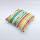 Vintage Orange Slanted Stripes Ink-Fuzed Decorative Throw Pillow