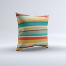 Vintage Orange Slanted Stripes Ink-Fuzed Decorative Throw Pillow