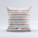Vintage Red & Blue Chevron Pattern  Ink-Fuzed Decorative Throw Pillow